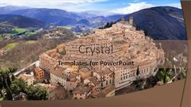  Presentation with region - PPT theme having italy-umbria-region-most-scenic background and a coral colored foreground