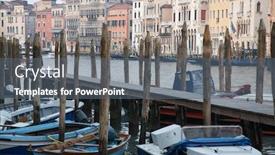  Presentation with boats - Theme with italy-venice-jetty-with-boats background and a gray colored foreground