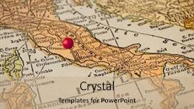  Presentation with rome - Presentation with italy vintage 1920s map printed background and a coral colored foreground