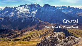  Presentation with alpine - Colorful presentation enhanced with italy-winding-alpine-mountain-road backdrop and a ocean colored foreground