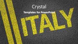 Presentation with italy - Slide set with italy written on the road background and a dark gray colored foreground