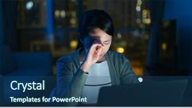  Presentation with tired - Beautiful theme featuring itch - woman work on computer backdrop and a  colored foreground