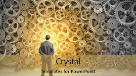  Presentation with air pollution - Colorful presentation design enhanced with items flying in air backdrop and a yellow colored foreground