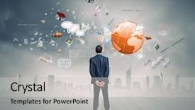  Presentation with pollution air - PPT layouts enhanced with items flying in air background and a light gray colored foreground