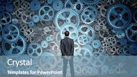  Presentation with air pollution - Beautiful presentation theme featuring items flying in air backdrop and a seafoam green colored foreground