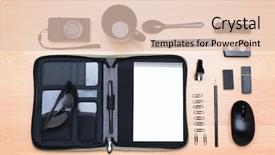  Presentation with notebook paper - Presentation theme with items items include mug stapler background and a lemonade colored foreground