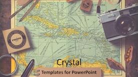  Presentation with map vintage - Colorful slide deck enhanced with items on an antique map backdrop and a coral colored foreground