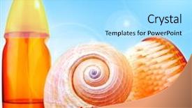  Presentation with dubai skyline on blue sky - Amazing theme having items over blue sky conceptual backdrop and a arctic colored foreground