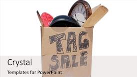  Presentation with auction - PPT theme featuring items ready for a garage background and a soft green colored foreground