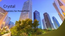  Presentation with tokyo - PPT theme with itgovernance - shinjuku tokyo japan cityscape past background and a light blue colored foreground