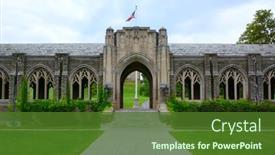  Presentation with university alumni - Amazing presentation design having ithaca-new-york-sept-26 backdrop and a tawny brown colored foreground