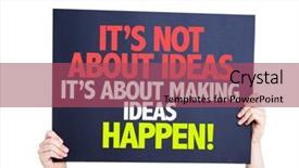  Presentation with ideas - Presentation design with its about making ideas happen background and a violet colored foreground