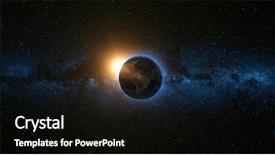  Presentation with sun star - Audience pleasing PPT theme consisting of its axis in black universe backdrop and a black colored foreground