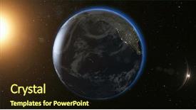  Presentation with sun star - Audience pleasing theme consisting of its axis in black universe backdrop and a wine colored foreground