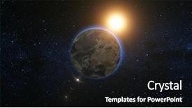  Presentation with sun star - Presentation theme consisting of its axis in black universe background and a wine colored foreground