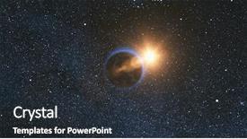  Presentation with sun star - PPT layouts featuring its axis in black universe background and a tawny brown colored foreground