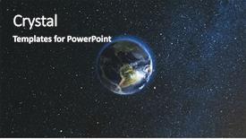  Presentation with earth science - Presentation theme having its axis in space background and a dark gray colored foreground