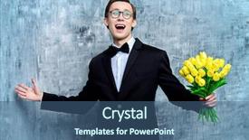  Presentation with elegant wedding - Slide set enhanced with its boy - excited handsome man background and a ocean colored foreground