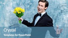  Presentation with elegant wedding - Amazing presentation design having its boy - excited handsome man backdrop and a teal colored foreground