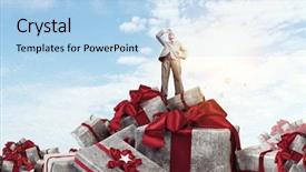  Presentation with christmas sale - Presentation theme consisting of its christmas great sale mixed media background and a light blue colored foreground