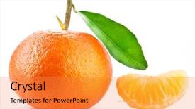  Presentation with orange slice - PPT layouts enhanced with its slice on white background and a gold colored foreground