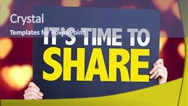  Presentation with time to share - Presentation consisting of its time to share card background and a ocean colored foreground