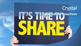  Presentation with time to share - Beautiful slide set featuring its time to share card backdrop and a ocean colored foreground