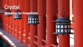  Presentation with lanterns - Cool new slides with itsukushima shrine - near hiroshima japan backdrop and a crimson colored foreground