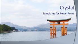  Presentation with japan - Colorful slide deck enhanced with itsukushima shrine japan miyajima torii backdrop and a sky blue colored foreground