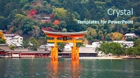  Presentation with hiroshima - Beautiful presentation featuring itsukushima-shrine-otorii-gate backdrop and a ocean colored foreground