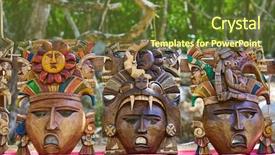  Presentation with mayan - Audience pleasing theme consisting of itza mayan handcrafted wooden mask backdrop and a tawny brown colored foreground