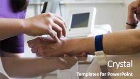  Presentation with nurse and patient - Presentation consisting of nurse putting an iv needle background and a  colored foreground