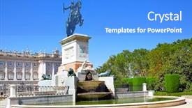  Presentation with spain - PPT layouts with iv on plaza de orient background and a cobalt blue colored foreground