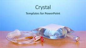  Presentation with antibiotics - Cool new presentation theme with iv therapy - bag of intravenous antibiotics backdrop and a white colored foreground