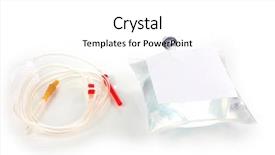  Presentation with intravenous therapy - PPT theme enhanced with iv therapy - bag of intravenous antibiotics background and a white colored foreground