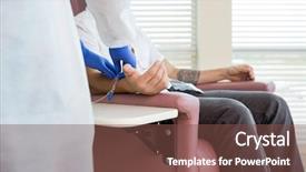  Presentation with nurse - Theme enhanced with iv therapy - cropped image of female nurse background and a tawny brown colored foreground