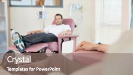  Presentation with hospital - Audience pleasing slides consisting of iv therapy - cropped image of man backdrop and a violet colored foreground