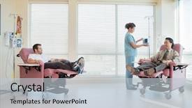  Presentation with patients - Slide deck featuring iv therapy - full length of female nurse background and a lemonade colored foreground