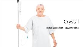  Presentation with infusion - Amazing PPT layouts having iv therapy - old man getting i v backdrop and a white colored foreground