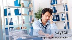  Presentation with blood transfusion - Colorful presentation enhanced with iv therapy - young male employee in blood backdrop and a light blue colored foreground