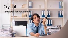  Presentation with blood transfusion - Audience pleasing presentation design consisting of iv therapy - young male employee in blood backdrop and a soft green colored foreground