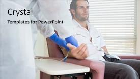  Presentation with intravenous therapy - Cool new theme with iv therapy - young male patient receiving intravenous backdrop and a lemonade colored foreground