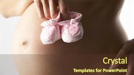  Presentation with baby shoes - Presentation consisting of ivf - pregnant woman holding pink baby background and a tawny brown colored foreground