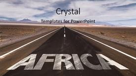  Presentation with africa - Presentation design consisting of ivory - africa written on desert road background and a light gray colored foreground