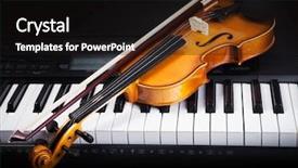  Presentation with piano - Cool new PPT layouts with ivory - violin and piano keys backdrop and a black colored foreground