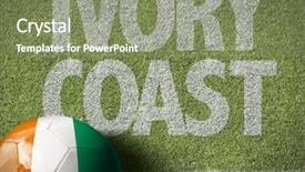  Presentation with soccer field - Cool new slide deck with ivory coast ball backdrop and a seafoam green colored foreground