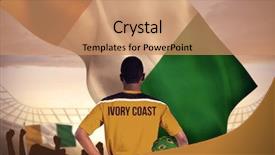  Presentation with football blue - Presentation having ivory coast football player holding background and a  colored foreground