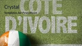  Presentation with soccer field - PPT theme having ivory coast in french ball background and a  colored foreground