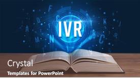  Presentation with digital book - Amazing PPT theme having ivr-inscription-coming-out backdrop and a tawny brown colored foreground