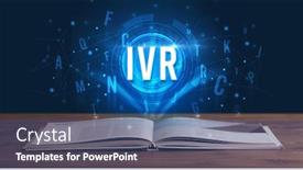  Presentation with digital book - Audience pleasing presentation design consisting of ivr-inscription-coming-out backdrop and a ocean colored foreground